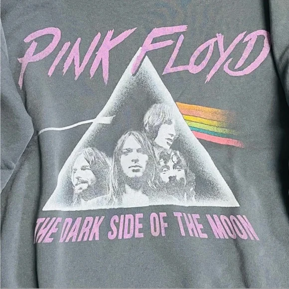 NWOT Pink Floyd Oversized Cropped Graphic Sweatshirt Size Large - Picture 7 of 11